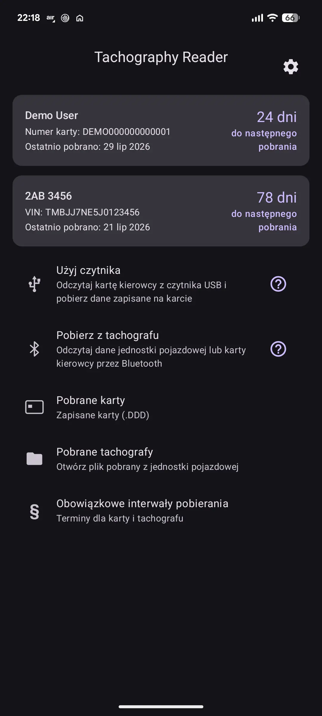 Przegląd i terminy pobrania