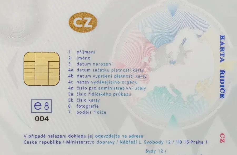Karta vodiča — biela